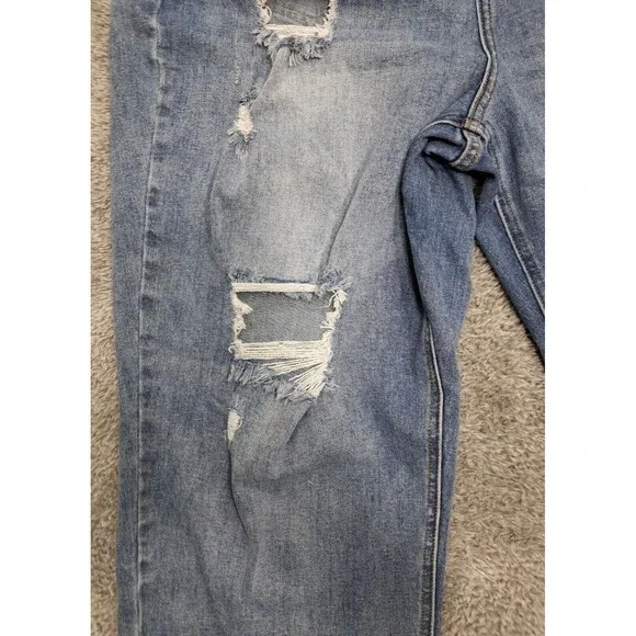 I&M Black Label Jeans Womens Sz 20 Plus I & M Denim Blue Stretch Distressed Pant - Picture 6 of 16